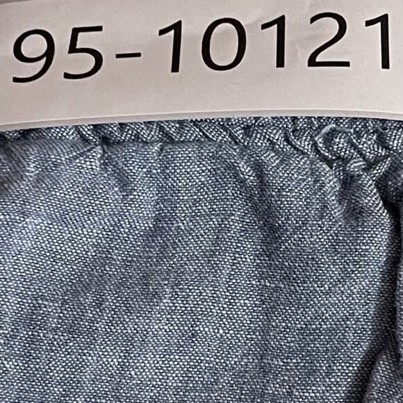 Athleta Cabo Linen Shorts Womens Size 6 Blue Elastic Waist Drawstring 4" Inseam - Picture 11 of 11